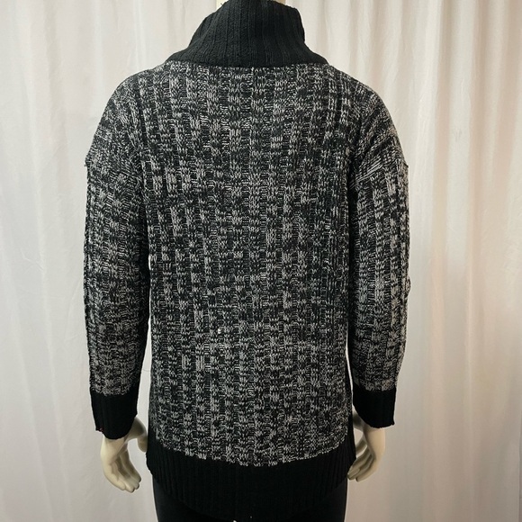 Beechers Brook Knit Cardigan, Button Up, Black and Grey, Size Med​ium - Picture 2 of 9